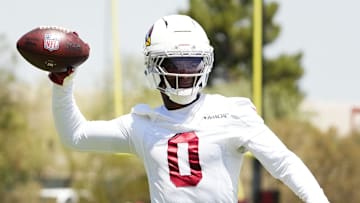 Arizona Cardinals cornerback Will Johnson (0) during organized team practice at the Arizona Cardinals training center in Tempe on June 3, 2025.
