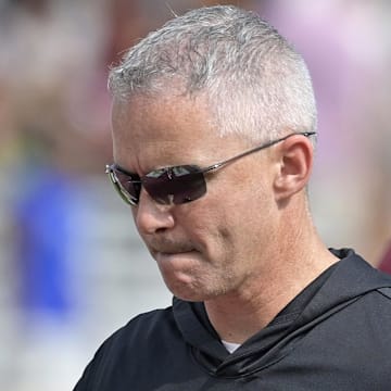 Oct 11, 2025; Tallahassee, Florida, USA; Florida State Seminoles head coach Mike Norvell after losing the game to the Pittsburgh Panthers at Doak S. Campbell Stadium. Mandatory Credit: Melina Myers-Imagn Images