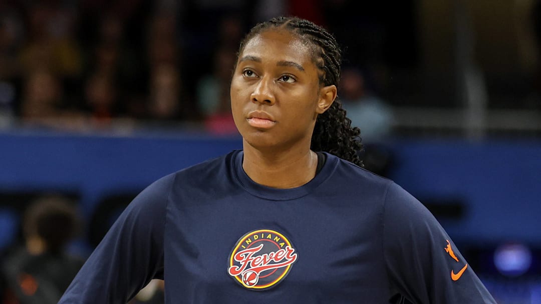 Aliyah Boston (7 Indiana Fever) is seen before the game on June 22, 2024.