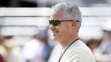Apr 20, 2024; Tallahassee, Florida, USA; Florida State Seminoles head coach Mike Norvell smiles during the Spring Showcase at Doak S. Campbell Stadium. Mandatory Credit: Melina Myers-USA TODAY Sports