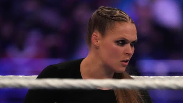 Ronda Rousey during the Royal Rumble The Dome at America's Center.