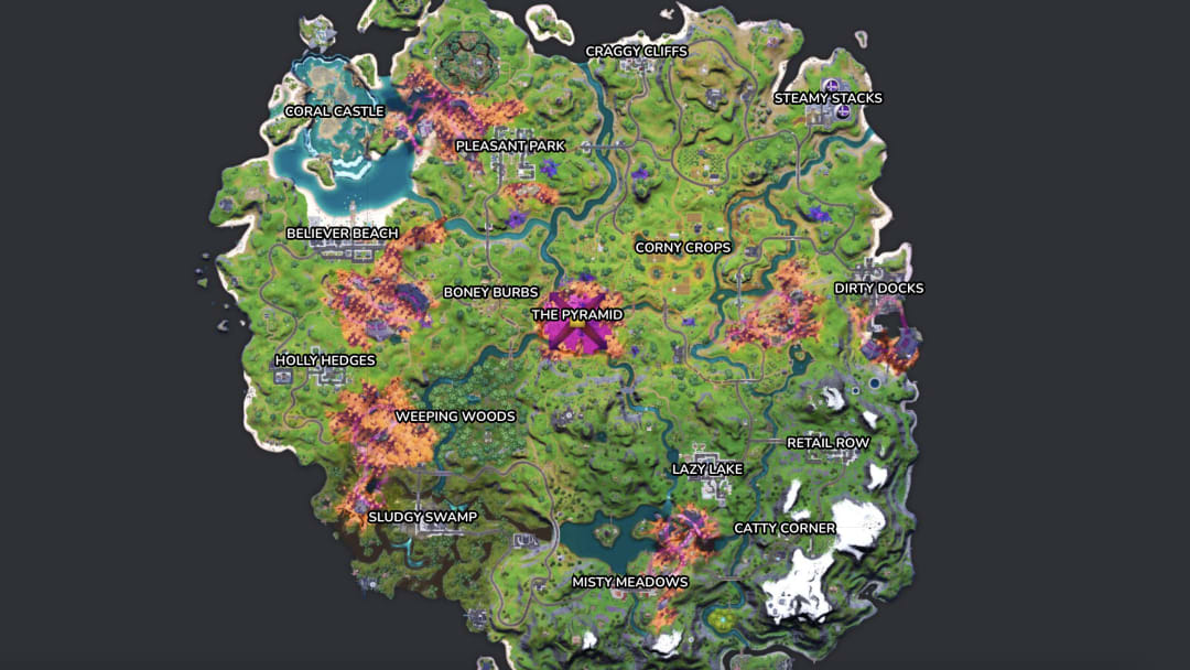 Fortnite's Chapter 2 Season 8 v18.40 map. Fortnite's Chapter 2 Season 8 v18.40 map.