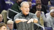 Nov 22, 2024; Evanston, Illinois, USA; Northwestern Wildcats head coach Chris Collins gestures to his team against the Pepperdine Waves during the first half at Welsh-Ryan Arena. Mandatory Credit: David Banks-Imagn Images