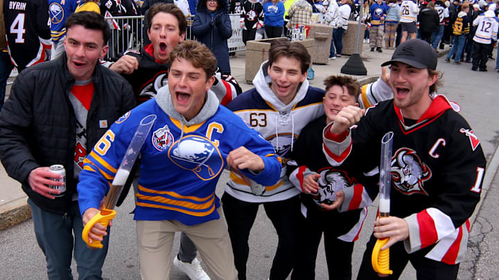 Buffalo Sabres fans at the KeyBank Center for Game 1 vs. the Boston Bruins