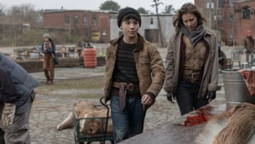 Lauren Cohan as Maggie Rhee, Logan Kim as Hershel - The Walking Dead: Dead City _ Season 2, Episode 1 - Photo Credit: Robert Clark/AMC