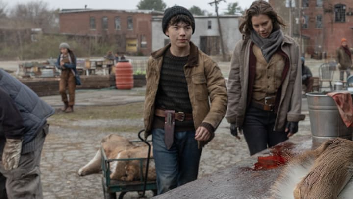 Lauren Cohan as Maggie Rhee, Logan Kim as Hershel - The Walking Dead: Dead City _ Season 2, Episode 1 - Photo Credit: Robert Clark/AMC