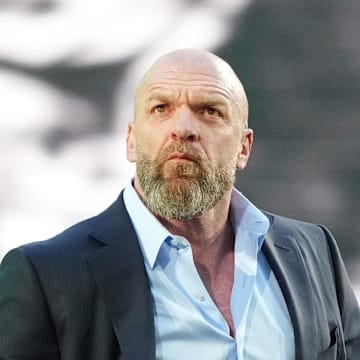 Apr 6, 2024; Philadelphia, PA, USA; WWE CCO Triple H during Wrestlemania XL Saturday at Lincoln Financial Field. Mandatory Credit: Joe Camporeale-Imagn Images