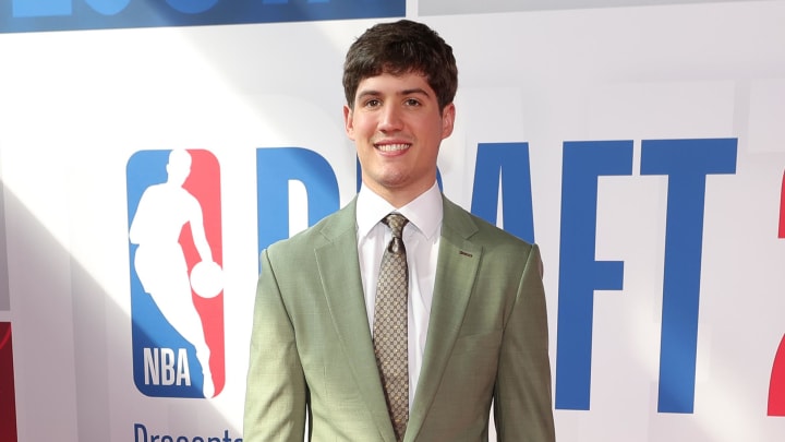 Jun 26, 2024; Brooklyn, NY, USA; Reed Sheppard arrives for the first round of the 2024 NBA Draft at Barclays Center. Mandatory Credit: Brad Penner-USA TODAY Sports