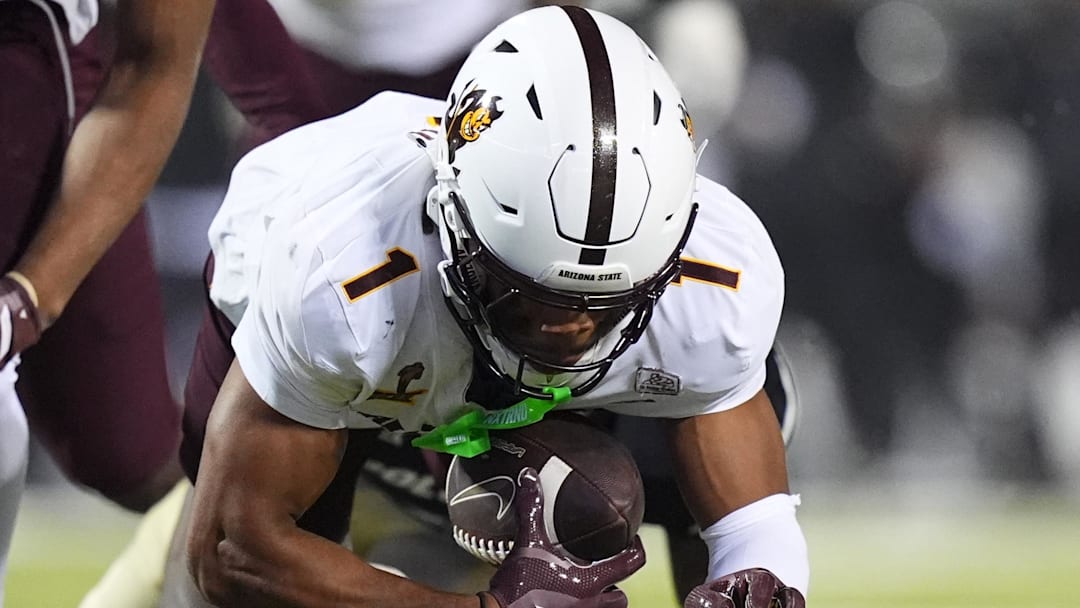 Arizona State Sun Devils defensive back Keith Abney II (1) recovers a fumble in the fourth quarter against Colorado.