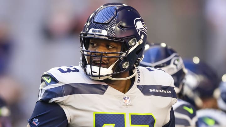 Seattle Seahawks offensive tackle Jamarco Jones (73).