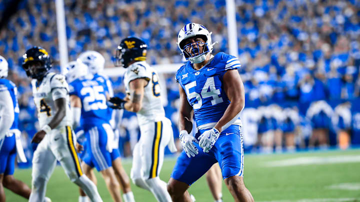 BYU linebacker Siale Esera against WVU