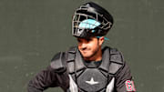 Arizona Diamondbacks catcher Aramis Garcia during spring training practice at Salt River Fields at Talking Stick in Scottsdale on Feb. 13, 2025.