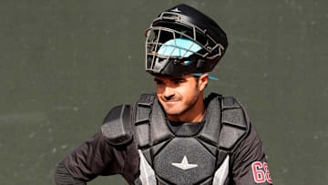 Arizona Diamondbacks catcher Aramis Garcia during spring training practice at Salt River Fields at Talking Stick in Scottsdale on Feb. 13, 2025.