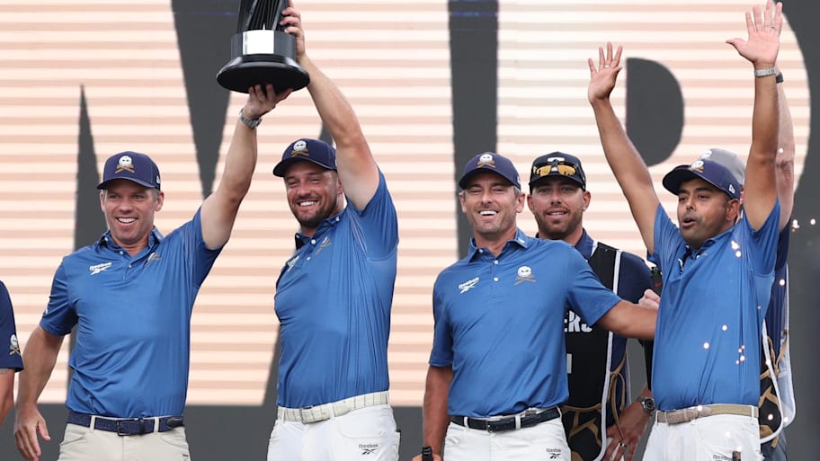 Bryson DeChambeau and his Crushers team won the team title at this year's LIV Golf Virginia event. | Geoff Burke-Imagn Images