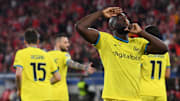 Romelu Lukaku, buteur à l'aller face au Benfica.
