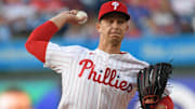 Jun 10, 2025; Philadelphia, Pennsylvania, USA; Philadelphia Phillies pitcher Mick Abel (40) throws a pitch during the first inning against the Chicago Cubs at Citizens Bank Park
