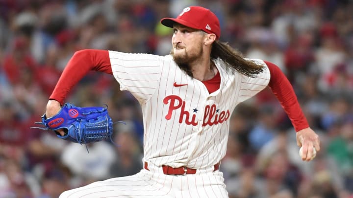 Jul 10, 2024; Philadelphia, Pennsylvania, USA; Philadelphia Phillies pitcher Matt Strahm throws a pitch.