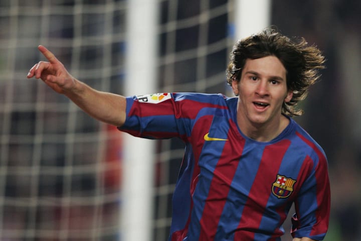 Barcelona's Argentinian Leo Messi celebr