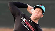 Arizona Diamondbacks pitcher Kyle Amendt during spring training workouts at Salt River Fields at Talking Stick on Feb. 14, 2025, in Scottsdale.