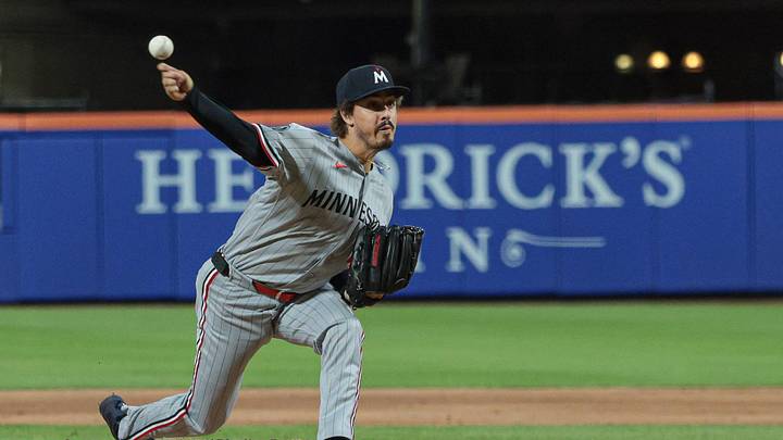 Apr 23, 2026; New York City, New York, USA;  Minnesota Twins pitcher Joe Ryan (41) delivers a pitch during the third inning against the New York Mets at Citi Field. Mandatory Credit: Vincent Carchietta-Imagn Imagess