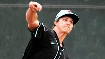 Arizona Diamondbacks pitcher Drey Jameson during spring training practice at Salt River Fields at Talking Stick in Scottsdale on Feb. 13, 2025.