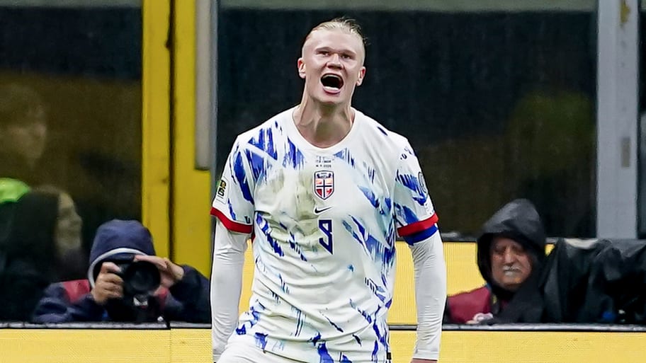 Erling Haaland celebrating.