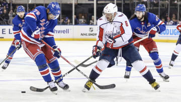 Dec 27, 2023; New York, New York, USA; New York Rangers defenseman K'Andre Miller (79) and