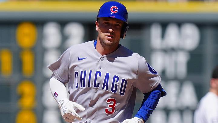 Jun 11, 2026; Denver, Colorado, USA; Chicago Cubs third baseman Alex Bregman (3) runs off his two run home run in the seventh inning against the Colorado Rockies at Coors Field. Mandatory Credit: Ron Chenoy-Imagn Images
