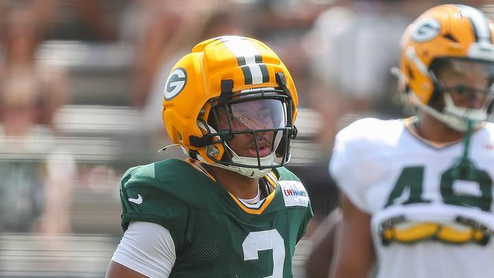 Green Bay Packers cornerback Brandon Cisse (2) returns to the huddle after finishing a rep during practice on Tuesday, Aug. 4, 2026, at Ray Nitschke Field in Ashwaubenon, Wisconsin. 
Tork Mason/USA TODAY NETWORK-Wisconsin