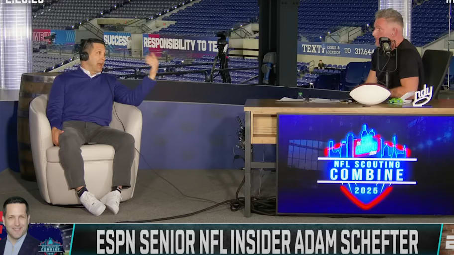 Adam Schefter on the Pat McAfee Show in February. | NFL on ESPN / YouTub