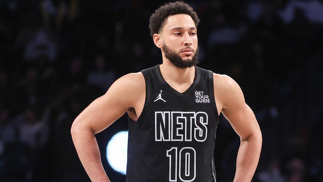 Feb 5, 2025; Brooklyn, New York, USA;  Brooklyn Nets guard Ben Simmons (10) at Barclays Center. Mandatory Credit: Wendell Cruz-Imagn Images