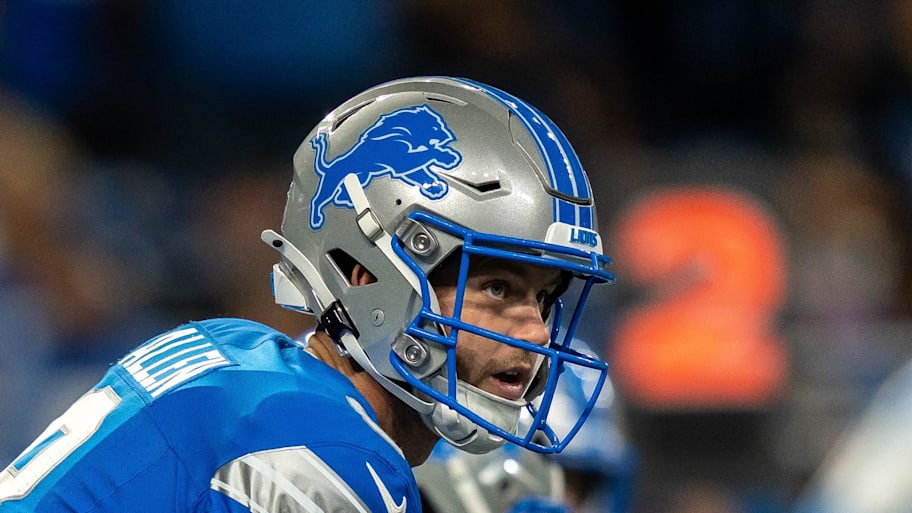Detroit Lions quarterback Kyle Allen (8) prepares to snap the ball during the first half of the pre-season game against the Houston Texans at Ford Field in Detroit on Saturday, Aug. 23, 2025. | David Rodriguez Munoz / USA TODAY NETWORK via Imagn Images