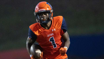 Ladarian Clardy (1) returns a kickoff during the West Florida vs Escambia football game at Escambia High School in Pensacola on Thursday, Aug. 24, 2023.