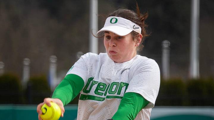 Coming in during the fourth in a tight ball game Taylour Spencer pitched an inning and two-thirds of scoreless relief to keep the Ducks in the game.