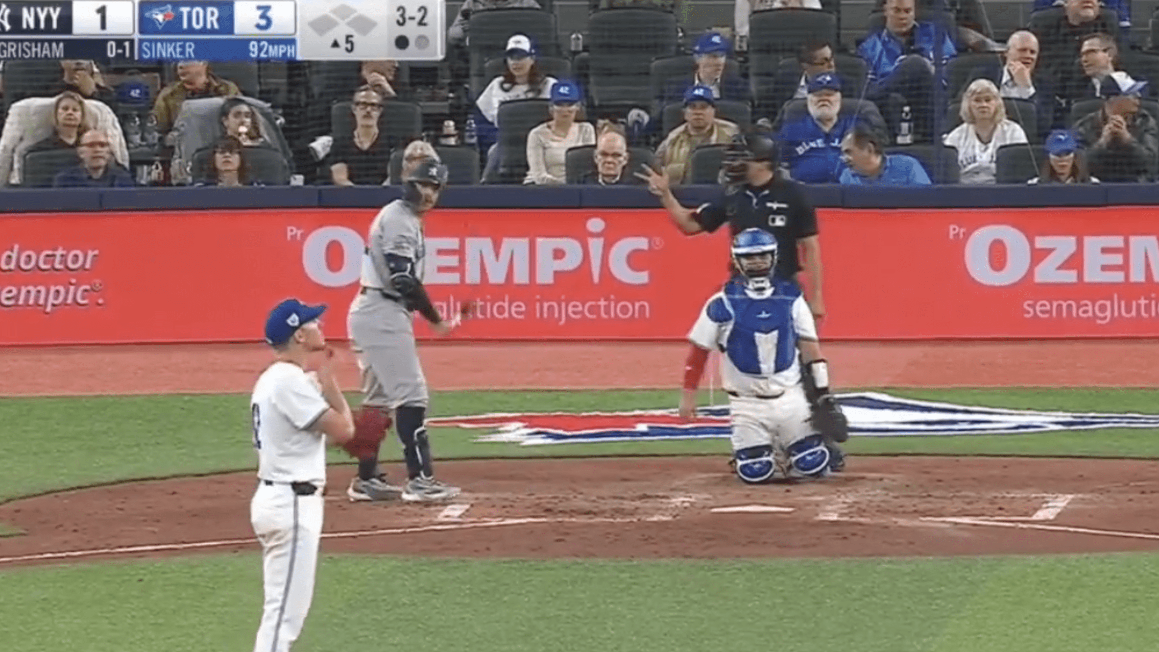 Ump in Yankees-Blue Jays Game Called Batter Out After Two Strikes, Then Casually Fixed It