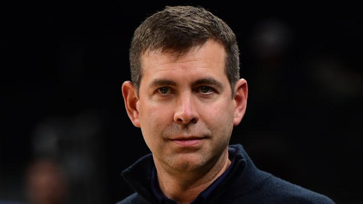 Nov 3, 2025; Boston, Massachusetts, USA; Boston Celtics director of basketball operations Brad Stevens seen prior to a game against the Utah Jazz at TD Garden. Mandatory Credit: Bob DeChiara-Imagn Images