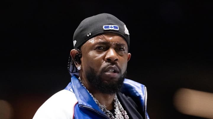 Kendrick Lamar performs during the halftime show