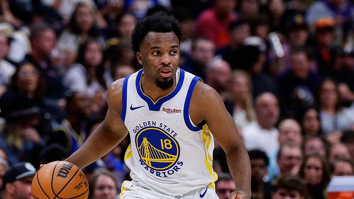 Mar 29, 2026; Denver, Colorado, USA; Golden State Warriors guard LJ Cryer (18) dribbles the ball up court in the second quarter against the Denver Nuggets at Ball Arena. Mandatory Credit: Isaiah J. Downing-Imagn Images