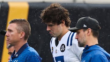 Daniel Jones of the Indianapolis Colts is injured