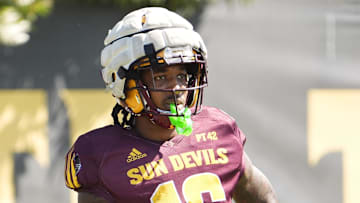 Arizona State wide receiver Jaren Hamilton during spring practice at Kajakawa Practice fields on April 16, 2025, in Tempe.