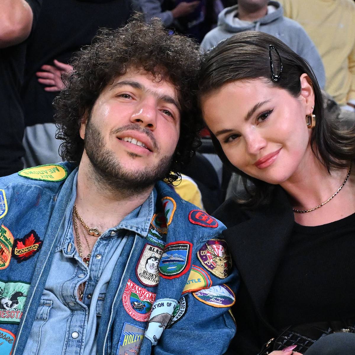 Image for Selena Gomez and Benny Blanco Cuddle Up in the Snow to Start the New Year