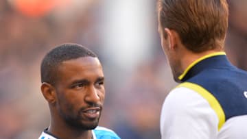 Jermain Defoe and Harry Kane - brief Spurs and England team mates, shake hands before a game against Sunderland 