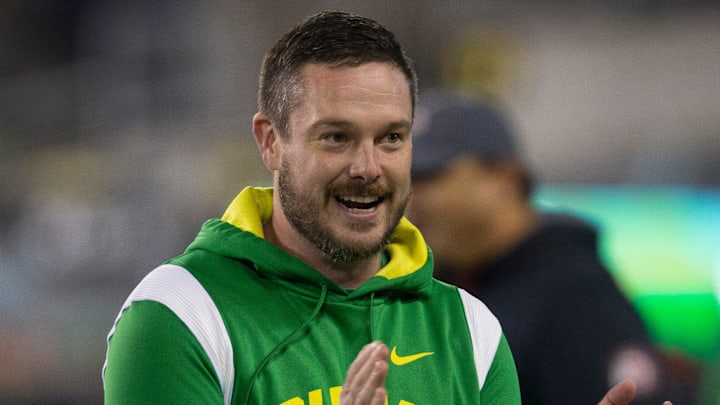 Oregon coach Dan Lanning joins his team during warmups before their game against Utah in final home game of season at Autzen Stadium.
Ncaa Football Oregon Utah Football Utah At Oregon Oregon coach Dan Lanning joins his team during warmups before their game against Utah in final home game of season at Autzen Stadium.
Ncaa Football Oregon Utah Football Utah At Oregon