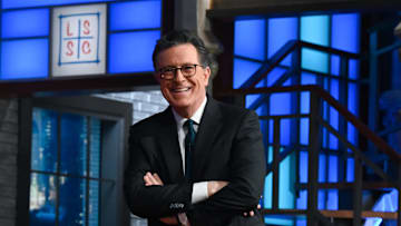 The Late Show with Stephen Colbert during Wednesday’s March 15, 2023 show. Photo: Scott Kowalchyk/CBS ©2023 CBS Broadcasting Inc. All Rights Reserved.