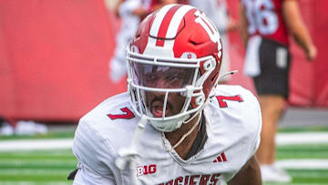 Indiana's Louis Moore (7) at Indiana University football practice on Wednesday, Aug. 13, 2025.