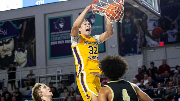 Cooper Flagg of Montverde Academy dunks during their semifinal game against Paul VI at the City of Palms Classic on Friday, Dec. 22, 2023, at Suncoast Credit Union Arena in Fort Myers.