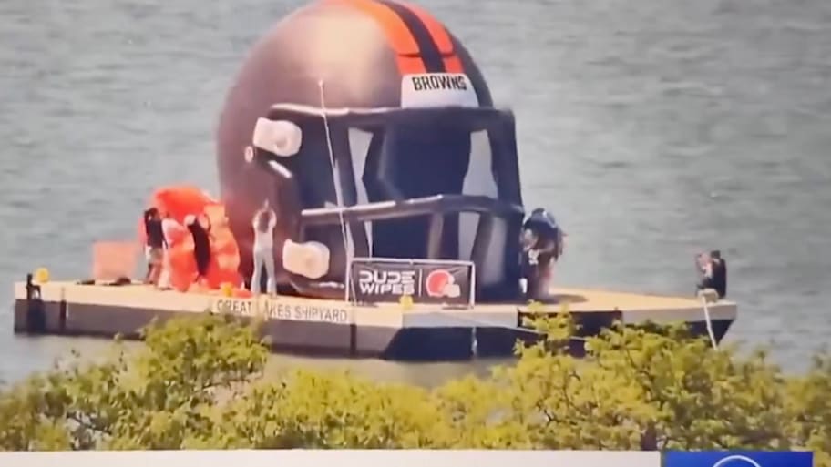 The Cleveland Browns revealed a new alternate helmet in an elaborate manner on Wednesday | WKYC+, Awful Announcing on
