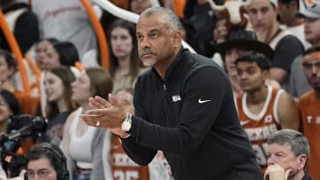 Feb 19, 2024; Austin, Texas, USA; Kansas State Wildcats head coach Jerome Tang watches the first half against the Texas Longhorns at Moody Center. Mandatory Credit: Scott Wachter-USA TODAY Sports