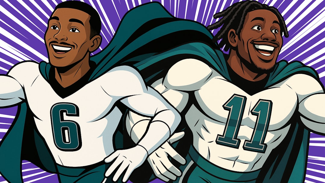 Philadelphia Eagles WRs DeVonta Smith and A.J. Brown Philadelphia Eagles WRs DeVonta Smith and A.J. Brown