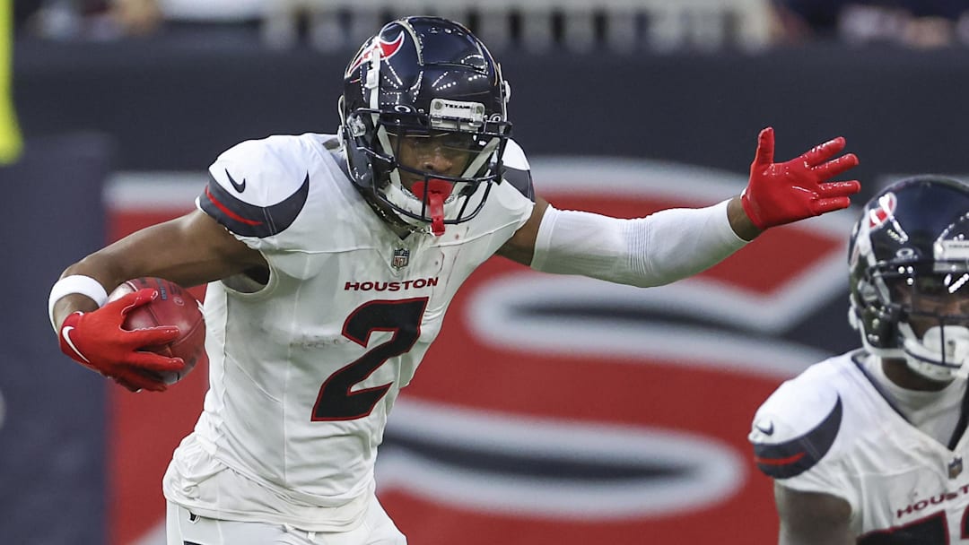 Sep 15, 2024; Houston, Texas, USA; Houston Texans wide receiver Robert Woods (2) in action during the game against the Chicago Bears at NRG Stadium. Mandatory Credit: Troy Taormina-Imagn Images